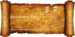 Bernhard Pál névjegykártya