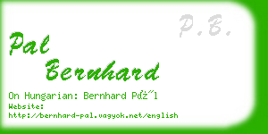 pal bernhard business card